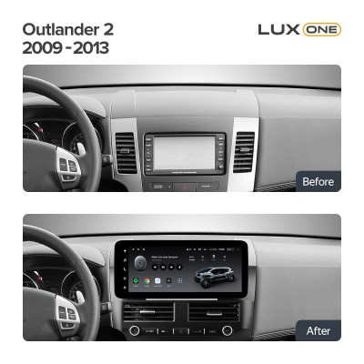 Штатна магнітола Teyes LUX ONE 6+128 Gb з коловим оглядом 360° Mitsubishi Outlander 2 CW0W 2009-2013 (B) 12.3" (L2)