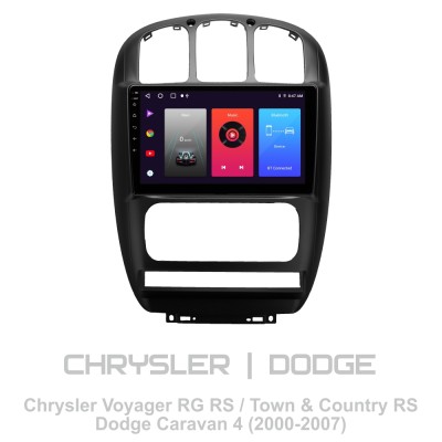 Штатна магнітола SIGMA F10216 ANDROID 10 2+32 Gb Dodge Caravan 4 For Chrysler Voyager RG RS For Town and Country RS 2000-2007 (B) 10" (L1)