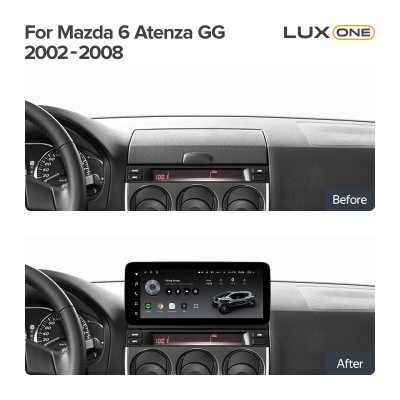 Штатна магнітола Teyes LUX ONE 6+128 Gb Mazda 6 Atenza GG (YJ) 2002-2008 12.3" (L1)