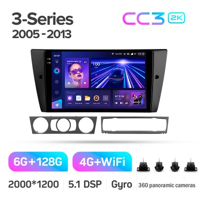 Штатна магнітола Teyes CC3 6+128 Gb з коловим оглядом 360° BMW 3 E90 E91 E92 E93 2005-2013 9" 2k