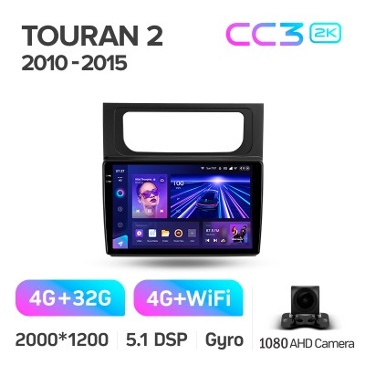 Штатна магнітола Teyes CC3 4+32 Gb Volkswagen Touran 2 1T 2010-2015 10" 2k