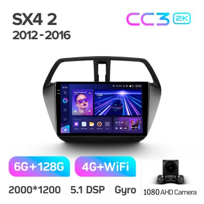 Штатна магнітола Teyes CC3 6+128 Gb Suzuki SX4 2 S-Cross 2012-2016 9" 2k