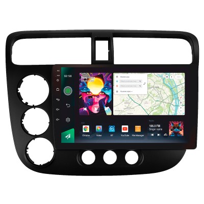 Штатна магнітола SIGMA PRO 9464 ANDROID 10 4+64 Gb 4G DSP Honda Civic 7 2000-2006 9"