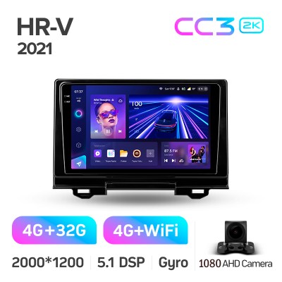 Штатна магнітола Teyes CC3 4+32 Gb Honda HR-V RV RZ 2021 9" 2k