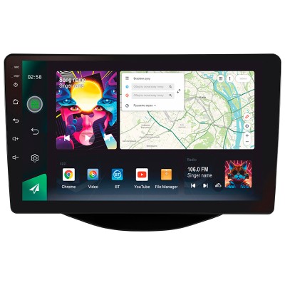 Штатна магнітола SIGMA PRO 9464 ANDROID 10 4+64 Gb 4G DSP Peugeot 108 For Toyota Aygo B40 2014-2021 (F2) 9"