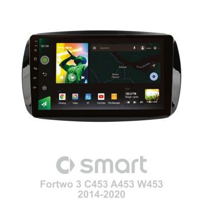 Штатна магнітола SIGMA X9464 ANDROID 10 4+64 Gb 4G DSP Mercedes Benz Smart Fortwo 3 C453 A453 W453 2014-2020 9" (L1)