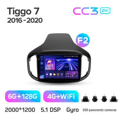 Штатна магнітола Teyes CC3 6+128 Gb з коловим оглядом 360° Chery Tiggo 7 1 2016-2020 (F2) 10" 2k