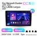 Штатна магнітола Teyes CC3 6+128 Gb з коловим оглядом 360° Renault Duster (F1) 2015-2021 / LADA Largus I 1 2021 9" 2k (L1)