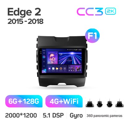 Штатна магнітола Teyes CC3 6+128 Gb з коловим оглядом 360° Ford Edge 2 2015-2018 (F1) 9" 2k
