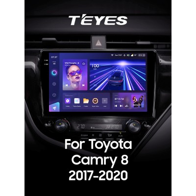 Штатна магнітола Teyes CC3 6+128 Gb з коловим оглядом 360° Toyota Camry 8 XV 70 2017-2020 10" 2k