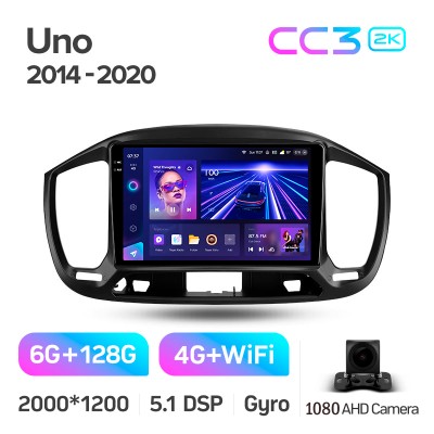 Штатна магнітола Teyes CC3 6+128 Gb Fiat Uno 2014-2020 9" 2k (L1)