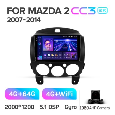 Штатна магнітола Teyes CC3 4+64 Gb Mazda 2 DE 2007-2014 9" 2k
