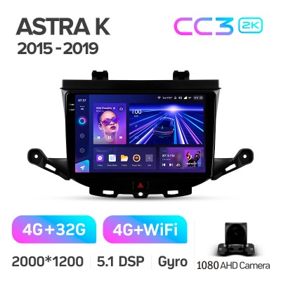 Штатна магнітола Teyes CC3 4+32 Gb Opel Astra K 2015-2022 (A) 9" 2k