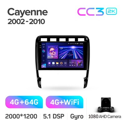 Штатна магнітола Teyes CC3 4+64 Gb Porsche Cayenne I 1 9PA 2002-2010 9" 2k (L1)