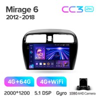 Штатна магнітола Teyes CC3 4+64 Gb Mitsubishi Mirage 6 2012-2018 9" 2k