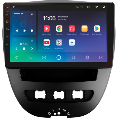 Штатна магнітола SIGMA X10464 ANDROID 10 4+64 Gb 4G DSP Peugeot 107 Toyota Aygo 2005-2014 10"