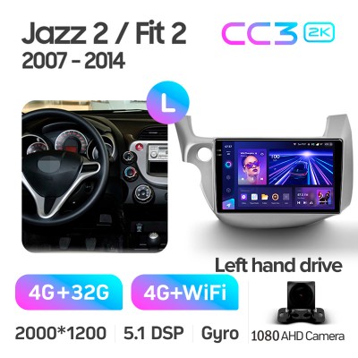 Штатна магнітола Teyes CC3 4+32 Gb Honda Jazz 2 GG Fit 2 GE 2007 - 2014 10" 2k
