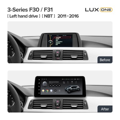 Штатна магнітола Teyes LUX ONE 6+128 Gb BMW 3-Series F30 / F31 NBT (Left hand drive) 2011-2016 12.3"