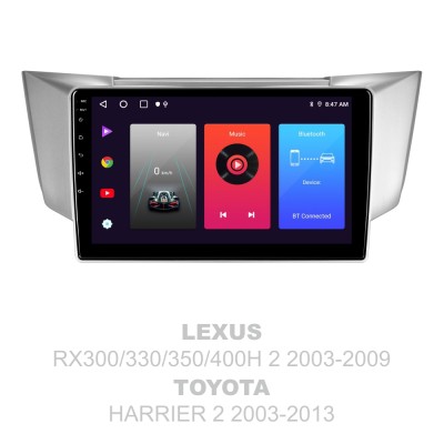 Штатна магнітола SIGMA F9216 ANDROID 10 2+32 Gb Lexus RX300 RX330 RX350 RX400H Toyota harrier 2003-2009 9"