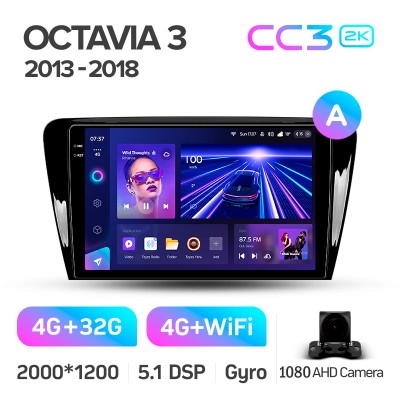 Штатна магнітола Teyes CC3 4+32 Gb Skoda Octavia 3 A7 2013-2018 (A) 10" 2k