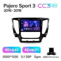 Штатна магнітола Teyes CC3 4+64 Gb Mitsubishi Pajero Sport 3 2016-2018 9" 2k