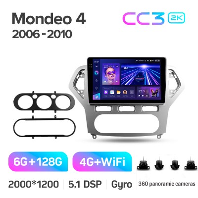 Штатна магнітола Teyes CC3 6+128 Gb з коловим оглядом 360° Ford Mondeo 4 2006-2010 10" 2k