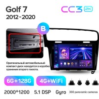 Штатна магнітола Teyes CC3 6+128 Gb з коловим оглядом 360° Volkswagen Golf 7 (F2) 2012-2020 10" 2k