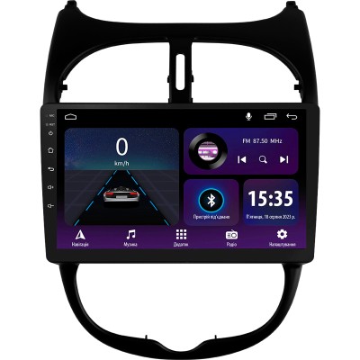 Штатна магнітола SIGMA E9232 ANDROID 10 2+32 Gb Peugeot 206 1998-2012 9" (L1)