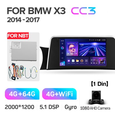 Штатна магнітола Teyes CC3 4+64 Gb BMW X3 F25 NBT (1 Din) 2014-2017 9" 1din (L3)