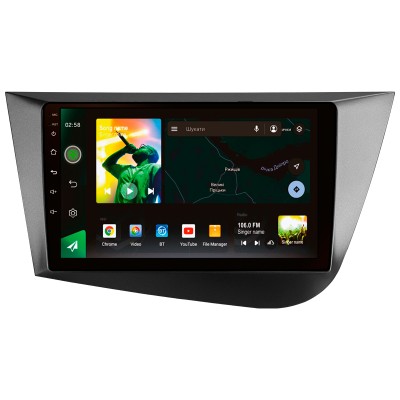 Штатна магнітола SIGMA X9464 ANDROID 10 4+64 Gb 4G DSP Seat Leon 2 2005-2012 (F2) 9"