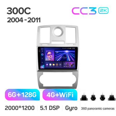 Штатна магнітола Teyes CC3 6+128 Gb з коловим оглядом 360° Chrysler 300C 1 2004-2011 9" 2k (L1)