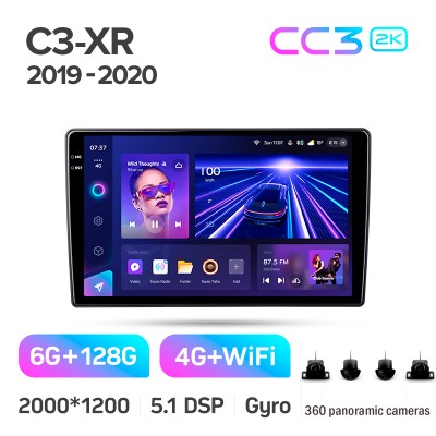 Штатна магнітола Teyes CC3 6+128 Gb з коловим оглядом 360° Citroen C3-XR (F1) 2019-2020 10" 2k