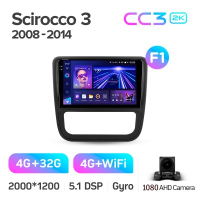 Штатна магнітола Teyes CC3 4+32 Gb Volkswagen Scirocco 3 III Mk3 2008-2014 (F1) 9" 2k