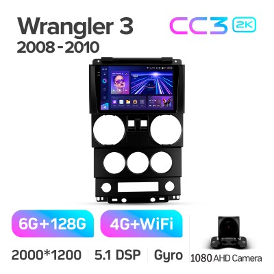 Штатна магнітола Teyes CC3 6+128 Gb Jeep Wrangler 3 JK (F1) 2008-2010 9" 2k (L1)