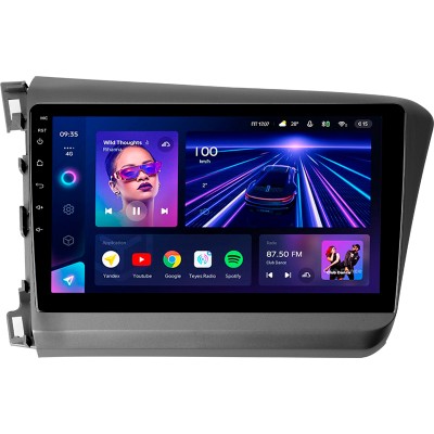 Штатна магнітола Teyes CC3 4+32 Gb Honda Civic 9 FB FK FD 2011-2015 9"