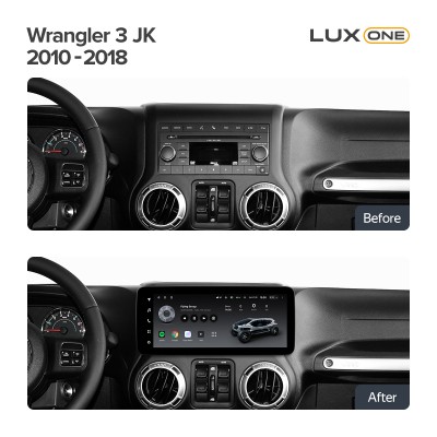Штатна магнітола Teyes LUX ONE 6+128 Gb Jeep Wrangler 3 JK (YJ) 2010-2018 12.3" (L1)