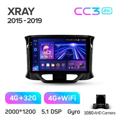 Штатна магнітола Teyes CC3 4+32 Gb LADA Xray 2015-2019 9" 2k