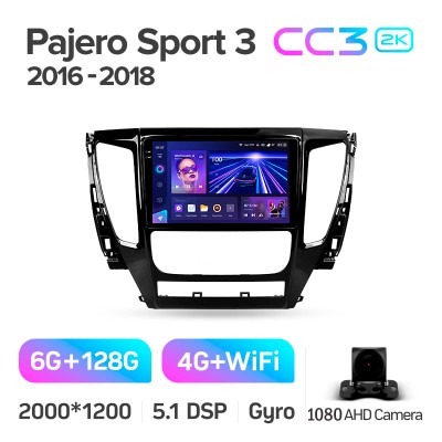 Штатна магнітола Teyes CC3 6+128 Gb Mitsubishi Pajero Sport 3 2016-2018 9" 2k