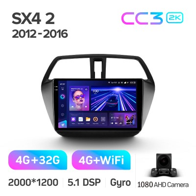 Штатна магнітола Teyes CC3 4+32 Gb Suzuki SX4 2 S-Cross 2012-2016 9" 2k