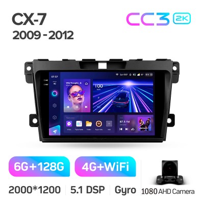 Штатна магнітола Teyes CC3 6+128 Gb Mazda CX7 CX-7 CX 7 ER 2009-2012 9" 2k (L1)