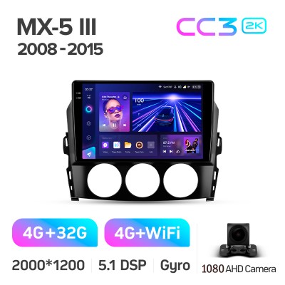 Штатна магнітола Teyes CC3 4+32 Gb Mazda MX-5 III 3 NC 2008-2015 9" 2k