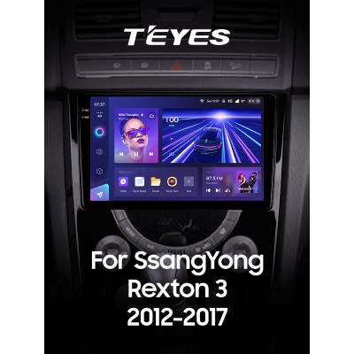 Штатна магнітола Teyes CC3 6+128 Gb з коловим оглядом 360° SsangYong Rexton Y290 III 3 2012-2017 9" 2k