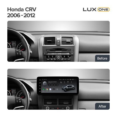 Штатна магнітола Teyes LUX ONE 6+128 Gb з коловим оглядом 360° Honda CRV CR-V 3 RE 2006-2012 12.3" (L2)