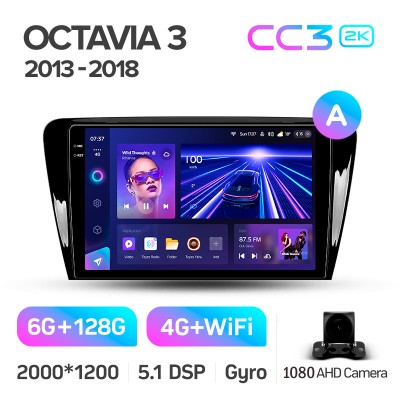 Штатна магнітола Teyes CC3 6+128 Gb Skoda Octavia 3 A7 2013-2018 (A) 10" 2k