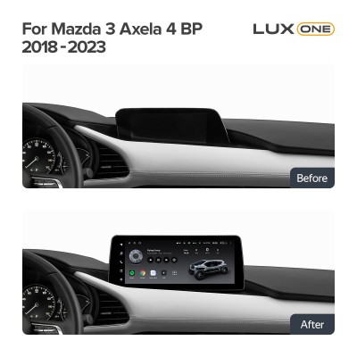 Штатна магнітола Teyes LUX ONE 4+32 Gb Mazda 3 Axela 4 BP 2018-2023 (B) 12.3"