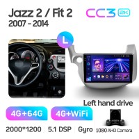 Штатна магнітола Teyes CC3 4+64 Gb Honda Jazz 2 GG Fit 2 GE 2007 - 2014 10" 2k