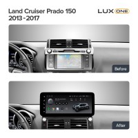Штатна магнітола Teyes LUX ONE 6+128 Gb Toyota Land Cruiser Prado 150 (F1) 2013-2017 12.3" (L3)