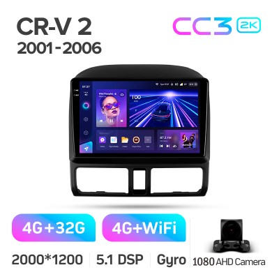 Штатна магнітола Teyes CC3 4+32 Gb Honda CR-V 2 CRV 2001-2006 9" 2k