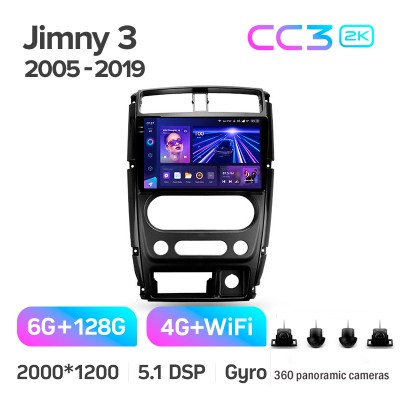 Штатна магнітола Teyes CC3 6+128 Gb з коловим оглядом 360° Suzuki Jimny 3 2005-2019 9" 2k