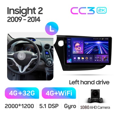 Штатна магнітола Teyes CC3 4+32 Gb Honda Insight 2 LHD 2009-2014 9" 2k